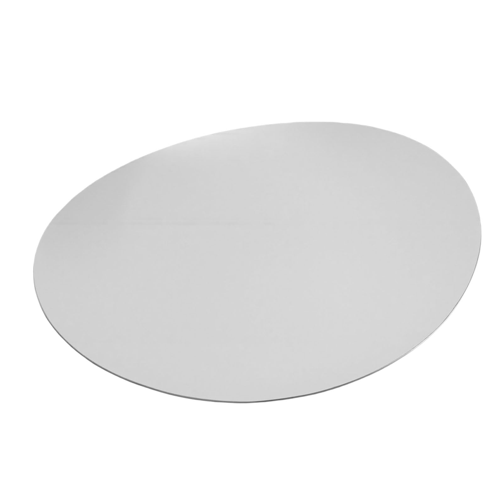 Bandeja para Servir de Metal, Bandeja para Servir de Lujo Pulida con Espejo de Acero Inoxidable 304, Plato Redondo Plateado Multiusos para Postre con Tapete Antideslizante para Joyas, Velas,