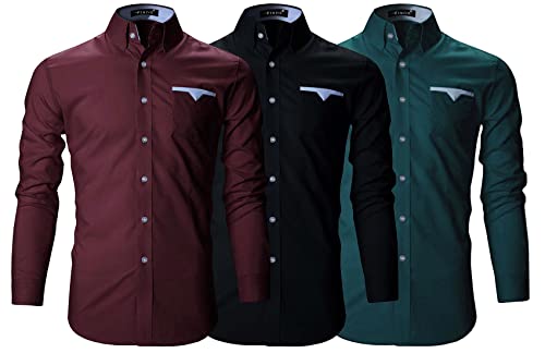 FINIVO FASHION Men Combo Cotton Casual Shirt Pack of 3