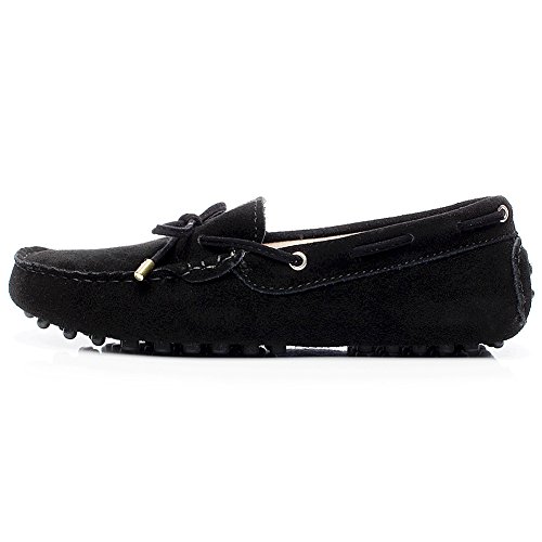 Image of ANUFER Women's Classic Suede Penny Loafers Comfort Handmade Slipper Moccasins