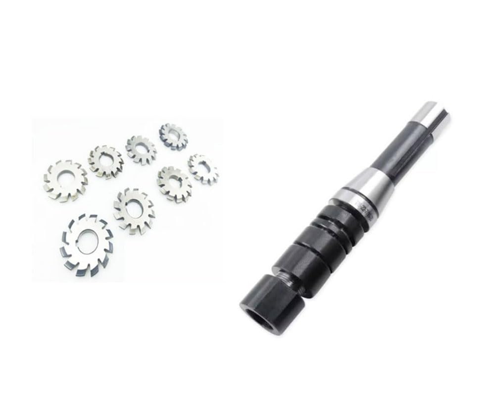 Involute 30° Spline Gear milling Cutter, Modulus 1.75, Pressure Angle 30°, Bore 22 No.1-8 Involute Gear Cutters+22mm R8 Shank Milling Arbor
