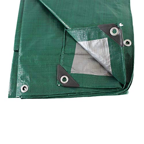 SGT KNOTS Waterproof Tarp 20 x 30 feet 8 mil Thickness - All Weather/Purpose Reversible Green/Silver Poly Tarp - Rust-Proof Grommets - Reinforced Edges - Camping, Tent Fly, Painting, Canopy, Cover
