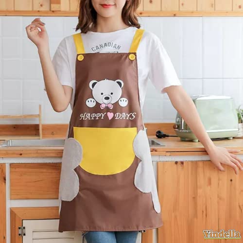 Image of Yindella Waterproof Kitchen Apron for Men, Women Kids - PVC Apron with Adjustable Neck Strap - Cooking, Dishwashing, Cleaning & Home Use, Durable, Oil-Proof & Stain-Resistant