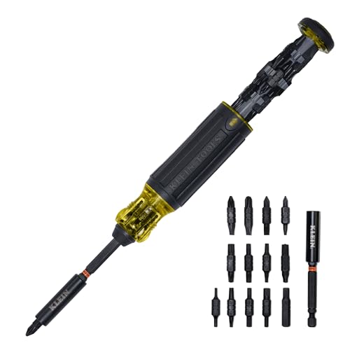 Klein Tools 32317HD 27-in-1 Slim Multi-Bit Screwdriver Double Ended Impact-Rated Bits Magnetic Screwdriver Multi Tool Set with In-Handle Storage and 1/4-Inch Bit Holder