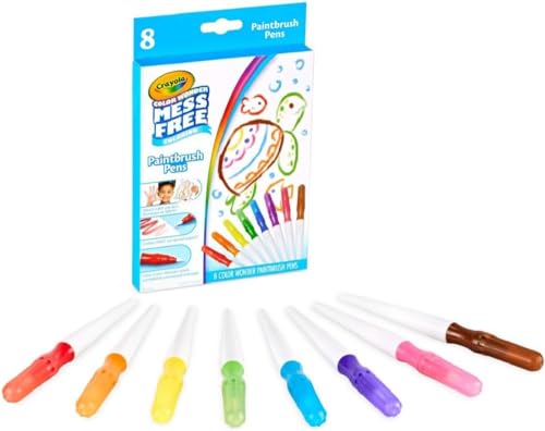 Image of Crayola Color Wonder Paintbrush Pens, Mess Free Paint Set for Kids, 8ct Refill, 3+
