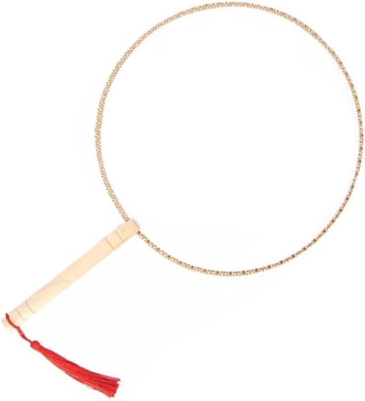 Blank Silk round Fan with Wooden Handle for DIY Embroidery