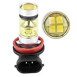 Keenso H8 H11 LED Fog Lights Bulbs, 2 pcs Car Truck 100W Super Bright High Power DRL Replacement LED Headlight Fog Light Bulb(Golden Yellow) - Image 4