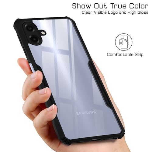 Image of Jkobi Hybrid Back Cover Case for Samsung Galaxy A07 4G (Shockproof with Polycarbonate Clear Panel | Professional Black)