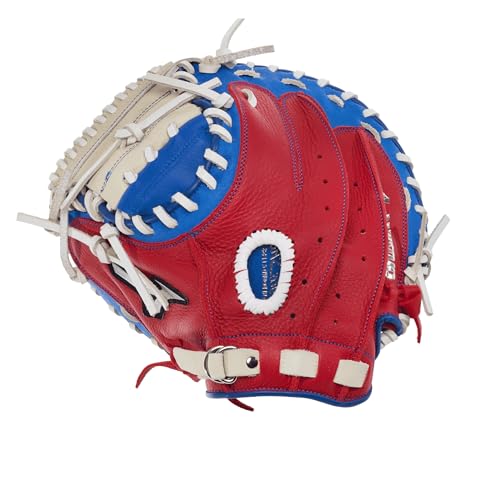 Mizuno Youth Prospect Baseball 32.5" Catcher's Mitt, LH Red-Blue, 32.5 inches by Mizuno - Used condition - US$55.64