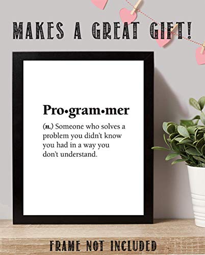 Lone Star Art Programmer - Someone Who Solves A Problem - Dictionary Quote - Funny Office And Library And Home Decor, Programmers It Professionals And Geek Antique Gifts, 11X14 Unframed Typography Art Print Poster thumb #3