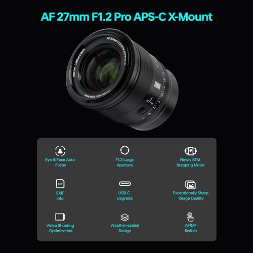Image of VILTROX 27mm f1.2 Pro X Mount Lens,Auto Focus APS-C Prime for Fuji X-Mount Mirrorless Camera XS20 XH2s XH2 XT5 XE4 XT30II XT4 XT200 X100V XS10 XPRO3 XT2 XA3 XA10