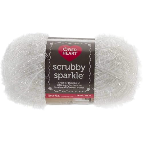 Image of RED Heart CNCE851.8001Red Heart Scrubby Sparkle Yarn, Marshmallow