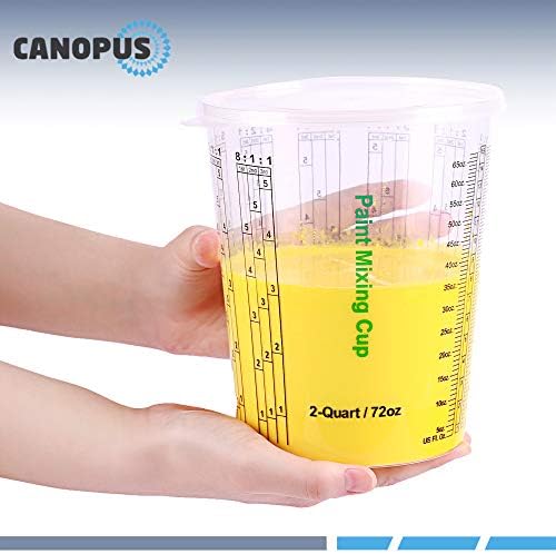 CANOPUS Paint Mixing Cups for Epoxy and Resin, 2300ml with 3 Lids (Pack of 12) Graduated Paint Mixing Cups for Automotive and Art Projects