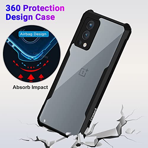 Image of LIRAMARK Transparent Clear Shock Proof Back Cover Case Designed for OnePlus Nord 2 5G (Black)
