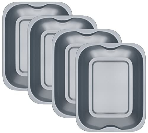 KITCHENEUR® - Juego de bandejas para horno de asado (antiadherentes, multipaquete, apto para lavavajillas y fácil de limpiar, 4, 38 x 30 cm) Cover