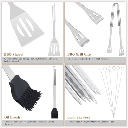 Accesorios para Parrilla Kit 20 Piezas Acero Inoxidable miniatura 2