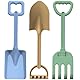 Strandschaufel-Spaten-Spielzeugset für Kinder, Jumbo 40cm lang, Stabiler Griff aus ABS-Kunststoff, Avocado-Pflanzen, Sommer Wintergeschenk zum Sand Schneegraben, Gartenwerkzeug, 3er-Pack
