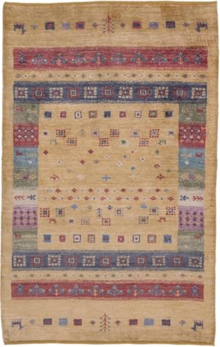 Nain Trading Gabbeh Loribaft Bambus 93x148 Anudado a Mano Moderna Alfombra Oriental Alfombra de diseño Alfombra India
