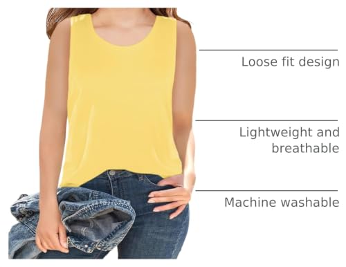 Image of Girls Sleeveless Basic Tank Tops Round Neck Tanks