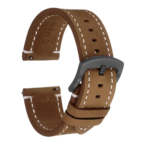 Bracelet de montre en cuir de vachette à dégagement rapide pour hommes et femmes
