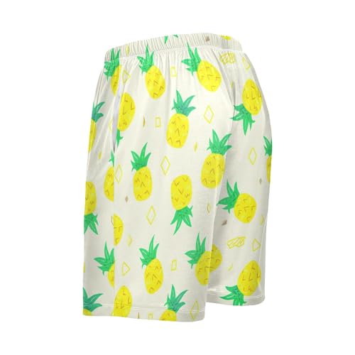 Men's Pajama Shorts Pineapple Athletic Pajama Sleep Bottoms with Pockets 23020263