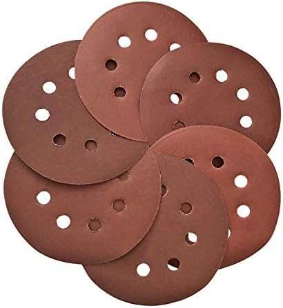 60 Pcs Sanding Discs 5 inch 8 Holes Hook and Loop Sandpaper Disc -600/800/1000/1200/1500/2000 Grit Assorted Orbital Sander Round Sandpaper