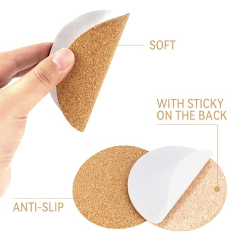 ZYWQ Runde Korkuntersetzer, 10 PCS Selbstklebender Kork für Untersetzer DIY Untersetzer & Bastelzubehör, 10cm