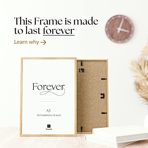 Heimlich double pack (2 pcs.) Picture Frames Wood - with Shatterproof Acryl Glass - DIN A3 (29,7x42cm), Natural Oak - Image 2