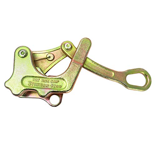 Best Cyber Monday 🔥 QWORK 3 T Cable Grip Wire Grip Steel Rope Jaw Puller for Wire Rope, Pulling 6613 Lbs