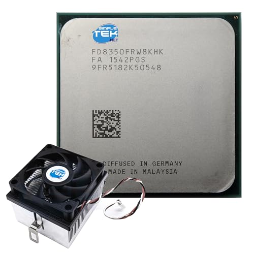 SIMPLETEK - Processore desktop FX-8350 AM3+ 8 core/8 thread, 4,0 GHz base fino a 4,2 GHz turbo, 8 MB cache L3, 125 W TDP – Dissipatore incluso (Ricondizionato)