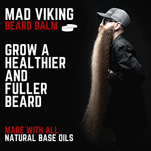 Mad Viking Beard Co. Beard Balm For Men - All Natural Ingredients, Handmade And Cruelty-Free, Medium To Heavy Hold, Maintain And Manage Beard Hair, Made In The Usa (Ingen Doft, 2Oz Beard Balm) #TOP1