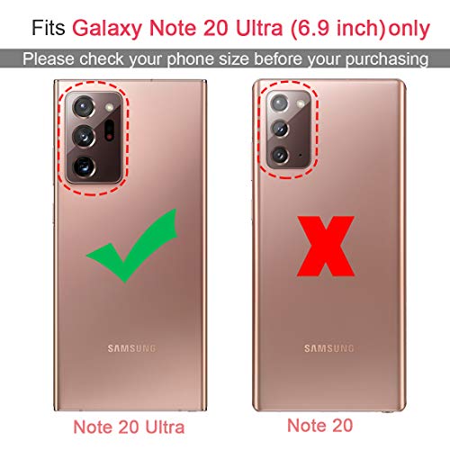 Image of KEZiHOME Note 20 Ultra Case, Genuine Leather [RFID Blocking] Galaxy Note 20 Ultra 5G Wallet Case Credit Card Slot Flip Magnetic Stand for Samsung Galaxy Note 20 Ultra 2020 (Red /Brown)