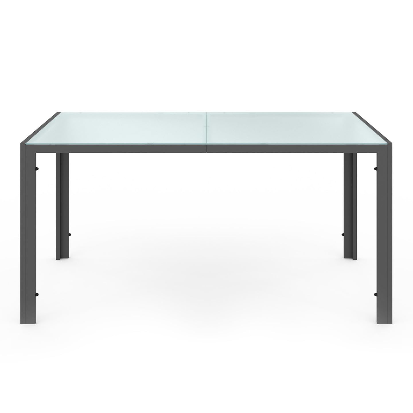 IDMarket - Salon de Jardin Madrid Table 150 CM et 6 chaises empilables Gris Anthracite Plateau Clair