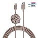 Produktbild Native Union Belt XL Cable USB-A auf USB-C - 3m Ultra-Starkes Umflochtenes Ladekabel mit Lederband für Samsung Galaxy Z Flip 3, Z Fold 3, S21+, iPad Pro (2018 & Später), iPad Air 5 2022(Taupe)