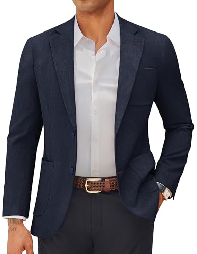 PJ PAUL JONES Blazers for Men UK Lightweight Suit Jackets Casual Blazer Tweed Dinner Jackets M Dark Blue