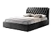 Baxton Studio BBT6203-Black-Bed Bianca Modern Bed with Tufted Headboard, Queen, Black