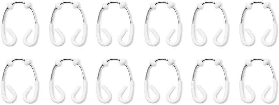 Umbra 1013172-666 Flex Double Shower Rings, Set of 12, White/Chrome, 2" x 3"