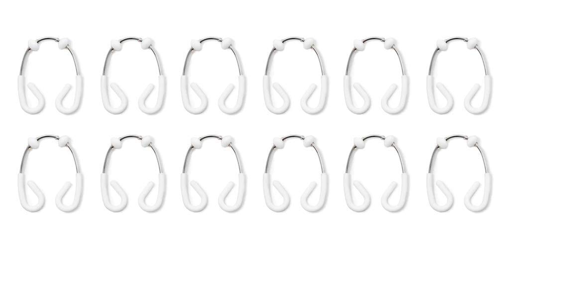 Umbra1013172-666 , White/Chrome Flex Double Shower Rings, Set of 12,2" x 3"