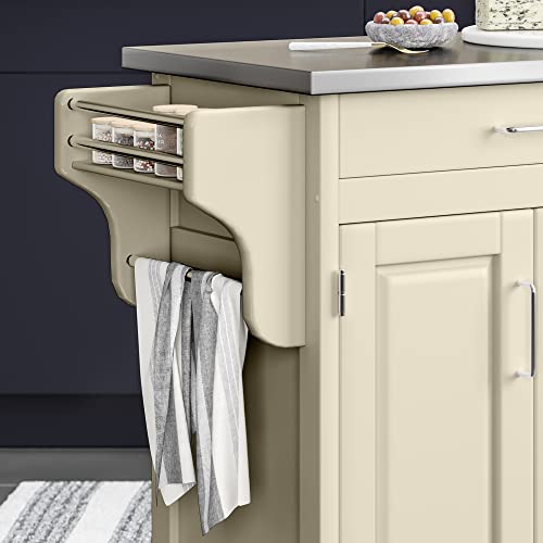 Create-A-Cart White 4 Door Cabinet Kitchen Cart With Stainless Steel Top By Home Styles #TOP3