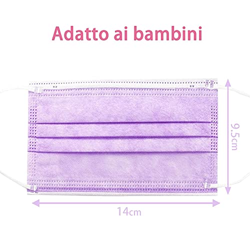 50 Pezzi MADE IN ITALY Mascherine Bambini Colorate...