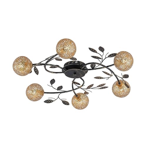 Lucande Plafoniera dimmerabile (Fiorentino) colore Nero, in Metallo ad es. Soggiorno & Sala da pranzo plafoniera stile fiorentino lampada