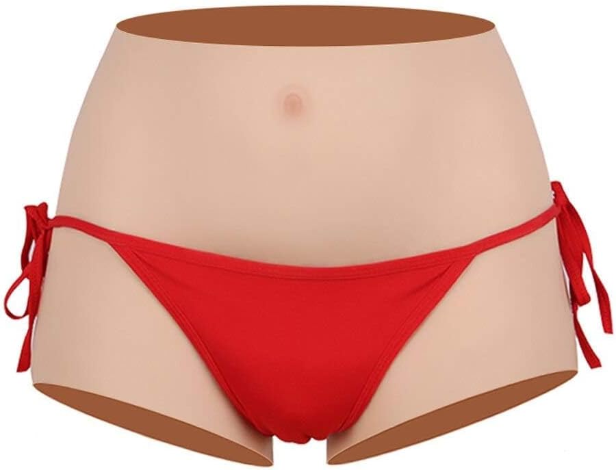 Liifun Fake Vagina Underwear Realistic Sissy Panties Silicone Boxer Briefs for Crossdresser Drag Queen Cosplay