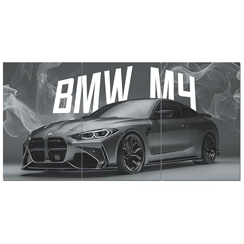 Image of Posternet Super Car Split Poster Set, 12 inch x 18 inch, Split Design Wall Decor Posters For Bedroom, Living Room, Office. (BMW)