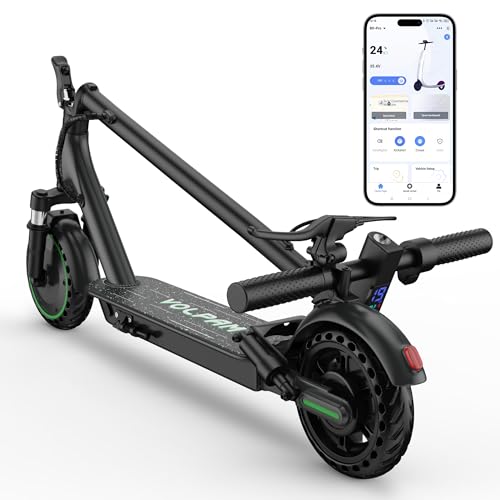 VOLPAM Electric Scooter with Double Suspension, 350W Strong Motor, Max 19 MPH Top Speed & 17 Miles Range, 8.5" Foldable E Scooter with Smart APP, Cruise Control