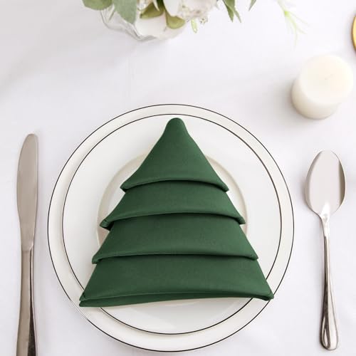 Bailarina Cloth Napkins Set of 40,17x17 inches Dinner Napkins Cloth Washable,Polyester Square Table Cloth Napkin Bulk with Hemmed Edges Ideal for Banquets, Parties and Weddings-Hunter