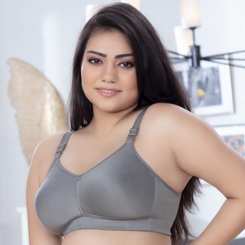Image of TRYLO Riza T-FIT Women's Non-Padded,Non-Wired,Full Coverage,Seamless 100% Cotton Feel Fabric Bra Available in Multicolor