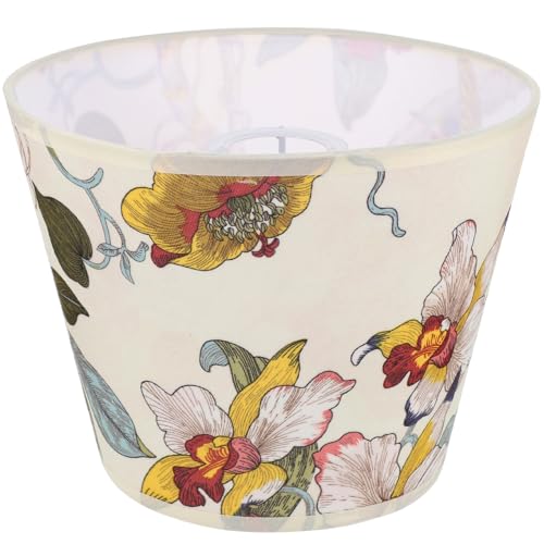 FOMIYES 対応花柄布製ランプシェード テーブルランプ用交換カバー リビング寝室向け装飾照明傘 明るく色鮮やかで長持ち