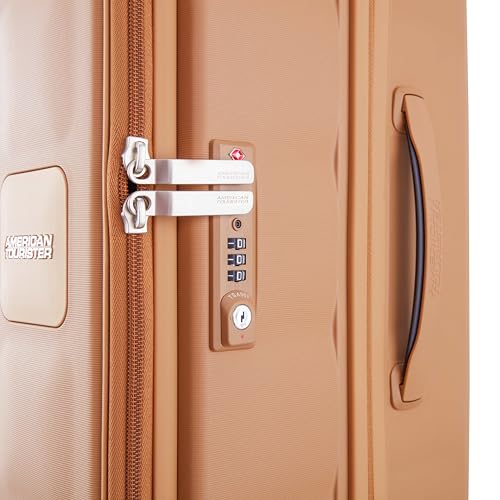 Image of American Tourister Bitbloc | Check-in Trolley Bag (79.5 cm) | 106 Ltrs | 360 8 Wheel Spinner | Hard Case | Recessed TSA Lock | 3 Years Global Warranty | Summer Sand