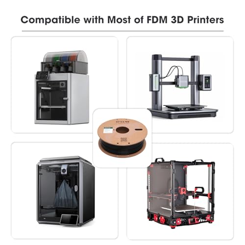 Image of eSUN PLA Filament 1.75mm, High Toughness 3D Printer Filament Upgraded PLA Filament, Dimensional Accuracy + /- 0.03mm, 1KG Cardboard Spool (2.2 LBS) 3D Printing Filament for 3D Printers, Black