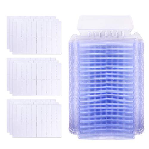 File Folder Tabs, 100+200 Sets Hanging File Folder Tabs With Inserts For Hanging Folders, 2 Inch Clear Plastic Hanging File Tabs For Quick Identification #TOP2