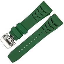 25mm Rubber Silicone Watch Band for Richard Mille Strap Stainless Steel Folding Buckle Blue Strap Watch Accessories Blue Strap